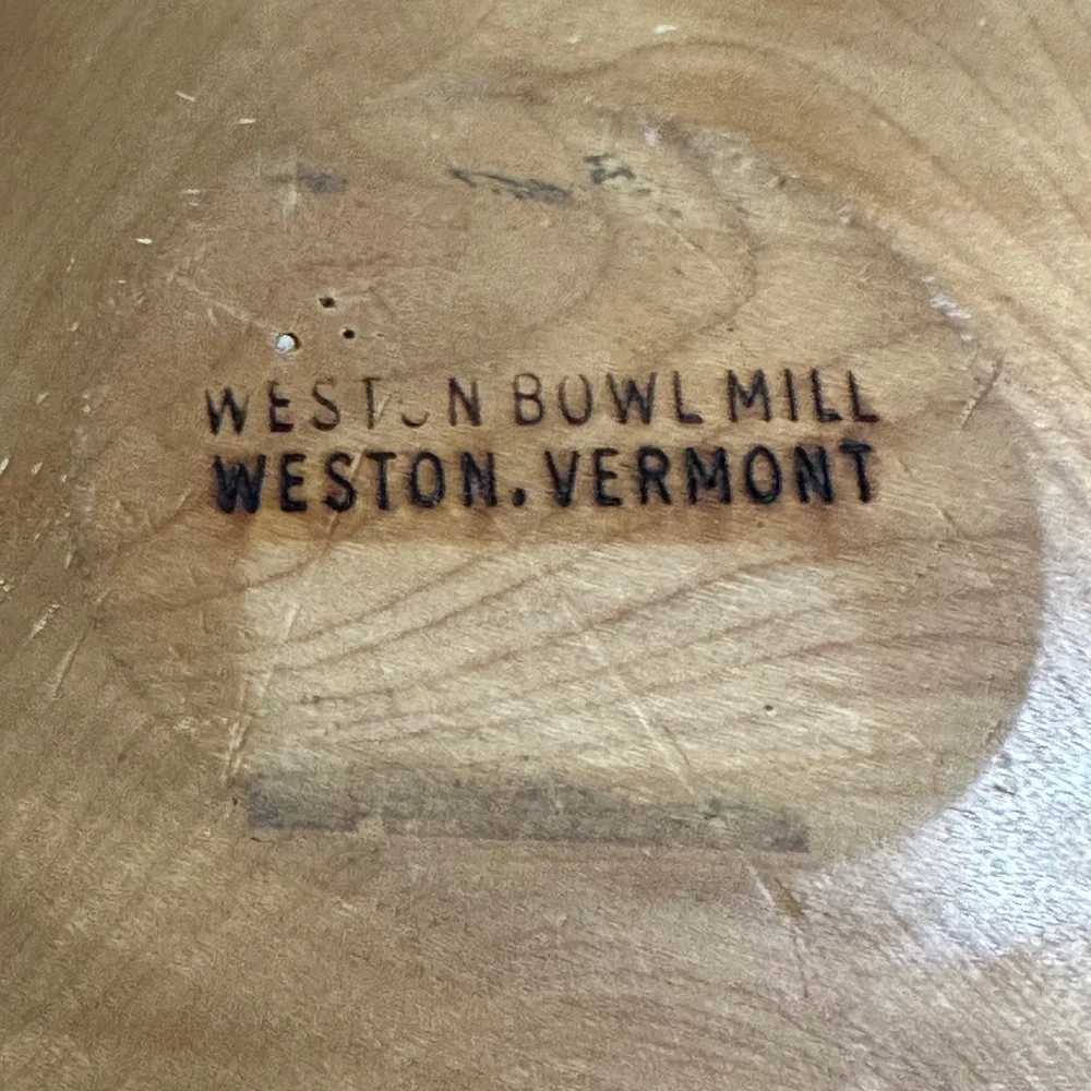 Weston Bowl Hand Painted Water Lily Wooden‎ Bowl Floral Art Vermont Vintage 11